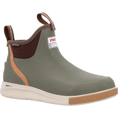 Xtratuf Ankle Deck Boot, 9 M, Leather, 6 in H, Olive ADSM300